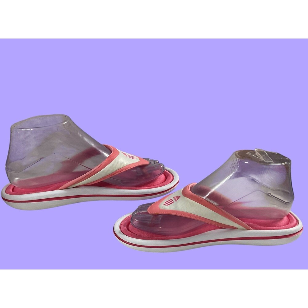 Adidas Style # 012503 Memory Foam Women's Flip Flop Size 7 Pink/White